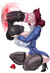 nolollygagging morningstarlewds business_woman business_dress businesswear working_girl disembodied_penis penis_out horsecock horse_cock horse horse_penis horse_genitalia squatting veiny_penis groping groping_balls drool drooling blowjob drool_on_breasts deepthroat oral kneading detailed transparent_background detailed_shading busty busty_female