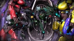 16:9 3d_(artwork) alien anthro anthro_penetrated arm_feathers arm_tuft armor avian avian_caruncle blue_eyes bodily_fluids breasts brotside_sfm colored cum cum_from_mouth cum_in_mouth cum_inside curling_toes digital_media_(artwork) digitigrade double_penetration feather_hair feathered_crest feathers feet fellatio female female_anthro female_penetrated genital_fluids glowing glowing_eyes green_body green_feathers group group_sex gun gynomorph gynomorph/female gynomorph_on_anthro gynomorph_penetrating gynomorph_penetrating_female halo_(series) head_crest hi_res holding_gun holding_object holding_ranged_weapon holding_weapon intersex intersex/female intersex_on_anthro intersex_penetrating intersex_penetrating_female interspecies kig-yar leaking_cum microsoft non-mammal_breasts obscured_penetration oral penetration penile penile_penetration penis_in_mouth penis_in_vagina plasma_rifle pseudo_hair ranged_weapon sangheili scalie sex spitroast spurs_(anatomy) standing_spitroast suspension_bridge_position t'vaoan threesome trio tuft vaginal vaginal_penetration weapon widescreen xbox_game_studios
