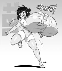 10t 1girls female greyscale halftone huge_breasts joaoppereiraus leotard monochrome my_hero_academia short_hair solo thighhighs