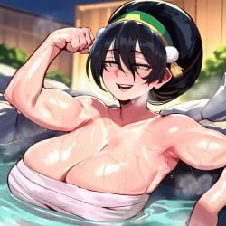 1girl 1girls ai ai_art ai_generated armpits arms_up athletic athletic_female avatar_the_last_airbender bandage bandage_on_breasts bandaged_chest bare_arms bare_midriff bare_shoulders beautiful beautiful_body beauty big_breasts black_hair blind blind_female blurry_background breasts breath breath_cloud breathing breathing_heavily covered_nipples curvaceous curvaceous_body curvaceous_female curvaceous_figure curves curvy curvy_body curvy_female curvy_figure curvy_hips detailed_background enormous_breasts female female_focus female_only fit fit_female flex flexing flexing_arms genlation gigantic_breasts girl glossy glossy_body glossy_skin hair hair_between_eyes hair_ornament hair_up hot hot_spring hourglass_figure huge_breasts large_breast large_breasts light-skinned_female light_skin looking_at_viewer midriff muscular muscular_arms muscular_female nickelodeon nicktoons partially_clothed partially_clothed_female partially_nude pose posing posing_for_the_viewer relax relaxation relaxed relaxed_expression relaxing resting resting_arm sexy sexy_body shiny_body shiny_breasts shiny_skin short_hair smile smiling smiling_at_viewer solo solo_female solo_focus steam steaming steaming_body steamy steamy_armpits steamy_breasts steamy_breath sweat sweatdrop sweating sweaty sweaty_armpits sweaty_body sweaty_breasts the_legend_of_aang thermal_waters thick_thighs thighs tomboy toned toned_female toph_bei_fong uncensored upper_body upper_body_focus upper_body_front_view upper_body_only visible_breath water
