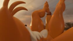 1boy 3d 3d_(artwork) cock kuby64 male miles_prower nsfw nude penis sega solo sonic_(series) sonic_the_hedgehog_(series) sunset tails_the_fox