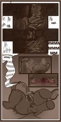 1:2 absurd_res amespinkinson anal anal_fingering anal_fluids animal_crossing anthro big_breasts blush blush_lines bodily_fluids breasts covering covering_eyes covering_face duo eulipotyphlan female fingering genitals hare hedgehog hi_res huge_breasts internal kick lagomorph legs_up leporid lying male male/female mammal moan monochrome moronga_(amespinkinson) nintendo on_back onomatopoeia plump_labia sable_able simple_background small_comic sound_effects spines tail tail_motion tailwag text vulva