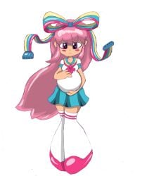 blush blushing_female disney giffany gravity_falls holding_pregnant_belly pink_hair pink_hair_female pregnant pregnant_belly pregnant_female schoolgirl schoolgirl_uniform