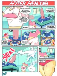 3:4 anthro ass audino balls big_balls big_breasts big_butt big_penis bodily_fluids breasts clothed clothing coat comic cum cum_everywhere dialogue digital_media_(artwork) duo ejaculation english_text erection excessive_cum female feral flushed flushed_face fur genital_fluids genitals goopyarts hair hat headgear headwear hi_res huge_breasts huge_cock huge_penis hyper hyper_breasts hyper_genitalia hyper_penis male meowstic messy nintendo nude nurse nurse_hat nurse_uniform orgasm panties penis pokémon_(species) pokemon pokemon_bw raina_(goopyarts) slightly_chubby speech_bubble text thick_thighs underwear uniform video_games watermark