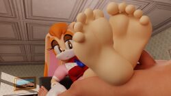 16:9 5_toes anthro duo faceless_character faceless_human faceless_male feet feet_up female foot_fetish foot_focus foot_on_chest genitals hi_res human human_on_anthro humanoid_feet interspecies lagomorph leporid livevil027 male male/female mammal penis plantigrade rabbit sega sonic_the_hedgehog_(series) teasing_with_feet toes vanilla_the_rabbit widescreen