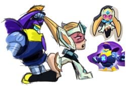 starr_nova_(brawl_stars) bolt_(brawl_stars) hair_pulling doggystyle femsub brawl_stars
