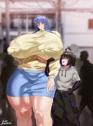 1boy 1female 1girl 1girls 1male ahoge areola areola_bulge areolae areolae_visible_through_clothing arm_lock arm_under_breasts armlock baggy_pants big_areola big_areolae big_lips big_nipples big_sub big_sub_small_dom bigger_female bigger_sub black_pants blue_hair blue_hair_female blue_skirt blush blush_lines blushing blushing_female boyfriend boyfriend-girlfriend braless brat bratdom bratty breasts_bigger_than_head breasts_bigger_than_torso brown_hair clothed clothed_female clothed_male clothes clothing colored_inner_hair commission couple cowlick dating enormous_breasts enormous_thighs eversatellites fat_breasts female female_focus femsub flesh_fang fully_clothed fully_clothed_female fully_clothed_male gigantic_areola gigantic_areolae gigantic_breasts gigantic_thighs girlfriend grey_hoodie hair_between_eyes hand_on_hip height_difference hoodie huge_areola huge_areolae huge_breasts huge_nipples huge_thighs huge_tits large_areola large_areolae large_breasts large_nipples large_thighs large_tits larger_female larger_female_smaller_male long_hair long_hair_female looking_at_partner looking_down looking_down_at_partner looking_up looking_up_at_partner lovers male maledom massive_areolae massive_breasts massive_nipples massive_thighs massive_tits mouth_open multicolored_hair muscle muscle_tone muscles muscular muscular_female muscular_legs muscular_thighs nervous nervous_expression nervous_face nervous_female nipple_bulge nipple_outline nipples nipples_visible_through_clothing no_bra no_bra_under_clothes no_dialogue oc open_mouth open_mouth_smile original original_character original_characters outdoor outdoors outside pants pink_areola pink_areolae pink_nipples plump plump_breasts plump_lips plump_thighs public puffy_areola puffy_areolae puffy_lips puffy_nipples purple_eyes purple_eyes_female purple_hair scales short_hair shorter_male shorter_male/taller_female silhouette silhouetted_body size_difference skirt small_dom_big_sub smaller_male smaller_male_larger_female smile smiling smiling_at_partner smug smug_expression smug_face smug_smile standing standing_position sweater tall tall_female taller_female taller_girl thick thick_breasts thick_female thick_lips thick_thighs thighs_bigger_than_head thighs_bigger_than_torso thunder_thighs thunderthighs tight_clothes tight_clothing tight_fit toned toned_body toned_female toned_legs turtleneck turtleneck_sweater twink variant variant_set voluptuous voluptuous_body voluptuous_female wardrobe_malfunction watermark yellow_sweater