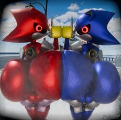 2boy 2boys 3d 3d_(artwork) 3d_model 3d_render ass ass_crack ass_focus back back_view backview behind behind_view big_ass big_ass_(male) big_ass_cheeks big_butt big_butt_(male) big_butt_cheeks butt butt_crack butt_focus buttocks cock dick duo duo_focus duo_male femboy femboys feminine feminine_body looking_at_viewer looking_back looking_back_at_viewer male_only metal_sonic multiple_boys musk musk_clouds musky musky_butt penis penis_out pick_your_poison red_eyes robot robot_boy robot_femboy robot_humanoid sega small_penis sonic_(series) sonic_the_hedgehog_(series) t-bone_(artist) watermark