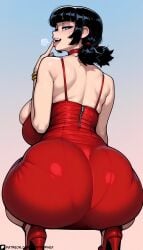 1girls ai_generated ankle_cuffs artist_logo artist_name artist_request artist_signature artist_upload ass black_hair blue_eyes breasts breasts_apart breasts_bigger_than_body breasts_bigger_than_head breasts_bigger_than_torso breasts_out breasts_out_of_clothes breasts_outside breasts_squeezed_together child_bearing_hips choker chubby chubby_ass chubby_cheeks chubby_female chubby_girl curvaceous curvaceous_ass curvaceous_body curvaceous_female curvaceous_figure curvaceous_hips curvaceous_thighs curvy curvy_body curvy_female curvy_females curvy_figure curvy_hips curvy_thighs dress dressed entrophex123 female female_focus finger_to_mouth from_behind giant_ass giant_breasts giant_female giant_thighs gigantic_ass gigantic_breasts gigantic_butt gigantic_thighs half-closed_eyes high_heels high_quality high_resolution highres huge_ass huge_breasts huge_butt huge_thighs invincible large_breasts large_butt large_thighs larger_female light-skinned_female light_body light_skin looking_back low_twintails medium_hair muffin_top overflowing_breasts panties_visible_through_clothing patreon patreon_artist patreon_link patreon_logo patreon_reward patreon_url patreon_username plump_ass plump_breasts red_choker red_dress red_high_heels red_shoes seductive seductive_body seductive_expression seductive_eyes seductive_female seductive_look seductive_mouth seductive_pose seductive_smile shiny_hair shiny_skin sidelocks skindentation spaghetti_strap spread_ass spread_legs spread_pussy spreading squatting steam steaming_body steamy_breath thick thick_hips thick_legs thigh_clothes three-quarter_view tiptoes tongue_out upper_teeth upper_teeth_only visible_anus visible_pussy waifu watermark white_skin zoe_thompson