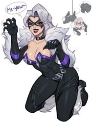 felicia_hardy black_cat_(marvel) marvel marvel_comics spider-man_(series) marvel_rivals black_cat_(marvel_rivals) 2026 voluptuous voluptuous_female seductive seductive_look white_hair white_fur light_skin green_eyes breasts big_breasts huge_breasts large_breasts thick_breasts massive_breasts hips wide_hips thick_hips thick thick_thighs curvy curvy_figure curvy_body curvaceous curvaceous_figure curvaceous_body curvy_hips curvaceous_hips curvaceous_female curvy_female superheroine mask masked masked_female eyemask domino_mask seducing enticing alluring temptation tempting teasing teasing_viewer tempting_viewer looking_at_viewer 1girls female bodysuit skin_tight tight_clothing tight_clothes blushyspicy eyeshadow text text_bubble white_background color colored pinup ass big_ass huge_ass large_ass massive_ass thick_ass butt big_butt huge_butt large_butt massive_butt thick_butt whip rope bursting_breasts cleavage ass_cleavage collar choker