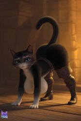 3d 3d_(artwork) 3d_model 3d_render ai_assisted anthro barefoot barely_clothed big_breasts black_fur blue_eyes cat cat_ears cat_tail catgirl curvaceous curvaceous_figure curvy digitigrade domestic_cat dreamworks dreamworks_animation felid feline feline_humanoid felis feral full_body fur furry glossy glossy_body high_quality hourglass_figure kitty_softpaws lewdstein lighting narrow_waist oiled oiled_body paramount_pictures perfect_ass puss_in_boots_(dreamworks) puss_in_boots_(film) puss_in_boots_(franchise) shrek_(series) sideboob slim_waist tail thick_thighs thin_waist white_fur kneehighs quadruped all_fours big_ass thighhighs arched_back raised_tail ass_up belt