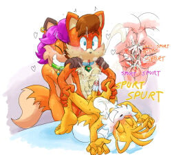 anal anal_orgasm anal_penetration anthro anus balls bodily_fluids canid canine canis canon_x_oc clenched_teeth collar cum cum_from_ass cum_in_ass cum_inside cum_while_penetrated cumshot dialogue digital_media_(artwork) ear_piercing ejaculation english_text erection extraspecialzone eyes_closed fan_character feet fox from_behind_position from_front_position fur genital_fluids genitals group group_sex hair hands-free heart_symbol lucky_pierre lying male male/male male_penetrated male_penetrating male_penetrating_male mammal miles_prower on_back open_mouth orgasm orgasm_face penetration penile penile_penetration penis penis_in_ass piercing ring_piercing sega sex simple_background smile sonic_(series) sonic_the_hedgehog_(series) speech_bubble spread_legs spreading standing standing_sex sweat sweatdrop tail tails_the_fox teeth text threesome toes trio wolf