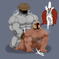lustfulsai gay yaoi 2boys anal anal_sex anal_penetration gay_sex gay_male cowboy robot robot_boy masked masked_male masked_men masked_only original_characters original_character cum cum_inside cum_in_ass inside_view inside x-ray