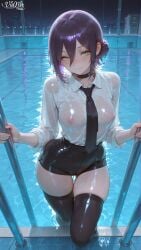 1girls 2d ai ai-created ai_art ai_assisted ai_generated blush blushing bomb_devil bomb_devil_(chainsaw_man) cameltoe chainsaw_man choker clothed clothed_female clothing female female_focus female_only green_eyes hi_res high_quality high_resolution highres holding_object human human_only humanoid in_pool in_water light-skinned_female light_skin looking_at_viewer necktie night night_sky nipples nipples_visible_through_clothing nose_blush on_water one_leg_bent one_leg_on_ground one_leg_raised one_leg_up partially_submerged pool poolside purple_hair pussy_visible pussy_visible_through_clothes pussy_visible_through_shorts reze_(chainsaw_man) see-through see-through_clothes see-through_clothing see_through_legwear shiny shiny_body shiny_breasts shiny_clothes shiny_hair shiny_skin shorts skindentation small_breasts smile solo solo_female solo_focus standing standing_in_pool standing_in_water stockings thick_hips thick_legs thick_thighs thighhighs thighs tie tight_clothes tight_clothing translucent translucent_clothing vianox water wet wet_body wet_clothes wet_clothing wet_hair wet_shirt wet_shorts wet_skin white_shirt
