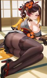1girl 1girls ai ai-created ai_art ai_generated annoyed annoyed_expression annoyed_face annoyed_female ass asymmetrical_sidelocks big_ass big_boobs big_breasts big_butt big_tits blush blushing blushing_female boobs breasts brown_hair brown_hair_female busty busty_female butt chiori_(genshin_impact) chocker curvaceous curvaceous_body curvaceous_female curvaceous_figure curvaceous_hips curvaceous_thighs curvy curvy_body curvy_female curvy_figure curvy_hips dark_brown_hair drill_hair drill_ponytail eyes female genshin_impact gloves hair hair_ornament hair_stick hair_streak haori heels high_heels hips hoyoverse image image_set japanese_clothes japanese_house kimono legs lying lying_down mihoyo multicolored_hair obi partially_clothed partially_clothed_female plump_ass plump_boobs plump_breasts plump_butt plump_thighs plump_tits ponytail red_eyes red_eyes_female red_sash ribbon_choker sash short_kimono side_ponytail skirt thighhighs thighhighs_over_pantyhose thighs tits unique_hair voluptuous voluptuous_female voluptuous_woman wide_hips yellow_streak