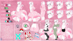 2022 andromorph andromorph_anthro animal_mask anthro canid canine clothed clothed_andromorph clothed_anthro clothed_intersex clothing ear_piercing ear_ring emotion_chart facial_expressions femboy flat_colors formal_wear fox fox_mask genitals green_eyes hi_res information information_section intersex intersex_anthro jamie_(lovabletester) lgbt_pride maid_uniform mammal mask min19 model_sheet multi_tail mute nintendo nude_anthro piercing pokeball pokemon pride_colors ring_piercing solo stated_age stated_gender stated_height stated_sexuality stated_species stated_weight tail trans_(lore) transgender_pride_colors uniform vulva