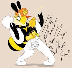 abdominal_bulge absurd_res anal anon anthro arthropod balls balls_touching bee big_penis bodily_fluids buzzlee_(lewdy_toon) cum cum_while_penetrated cumshot duo ejaculation genital_fluids genitals hi_res hymenopteran insect lewdy_toon male male/male penetration penis