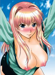 blonde breasts clothing female large_breasts long_hair macross macross_frontier sheryl_nome
