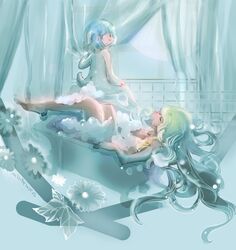 2girls anthro bath breasts canine dog female fur furry mammal mrs._hudson polly_(sherlock_hound) sherlock_hound_(series) short_hair tagme