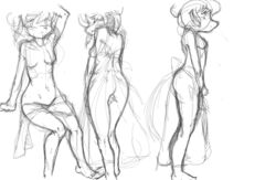 1girls anthro breasts canine dog female furry mammal mrs._hudson sherlock_hound_(series) sketch