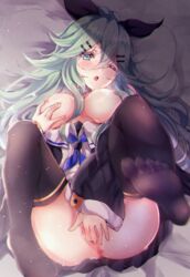 breast_grab censored kantai_collection masturbation nipples pussy sa-ya2 yamakaze_(kantai_collection)