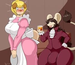 1girls anthro breasts canine dog female furry futanari mammal mrs._hudson original_character sherlock_hound_(series)