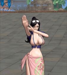 3d animated crafted_lightning eyewear_on_head female female_only gif nico_robin one_piece one_piece:_pirate_warriors shounen_jump sunglasses_on_head tagme