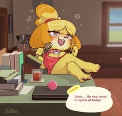 1girls animal_crossing anthro bimbo bimbofication breast_expansion breasts dialogue dog female female_only furry hypnosis isabelle_(animal_crossing) nintendo solo solo_female transformation vaguecreature