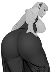 1girls ass bent_over big_ass big_breasts big_butt bubble_ass bubble_butt butt dat_ass dress fat_ass female female_only huge_ass huge_butt large_ass large_breasts momoko_(remomon) monochrome original original_character plump_ass remomon round_ass solo solo_female thick thick_ass tight_clothing tight_dress voluptuous wide_hips