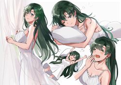 1girls ass breasts dress female fire_emblem fire_emblem:_the_blazing_blade green_hair lyn_(fire_emblem) lyndis_(fire_emblem) morning nightgown nintendo ormille solo tagme white_dress