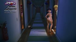 2boys 2girls accurate_art_style adrien_agreste alya_cesaire ass bedroom_eyes blonde_hair blue_eyes blue_hair breasts butt_crack clothed_male clothed_male_nude_female ferjuasi green_eyes hotel huge_ass marinette_cheng marinette_dupain-cheng miraculous_ladybug naked nino_lahiffe nude nude_female thick_thighs