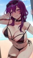 1girls 2d 2d_animation 9:16 animated bikini black_bikini bouncing_breasts breasts cleavage female foxy_rain_(foxyreine) foxyrain_(foxyreine) foxyreine hips honkai:_star_rail honkai_(series) huge_breasts kafka_(honkai:_star_rail) large_breasts light-skinned_female light_skin long_hair no_sound outdoors shorter_than_10_seconds shorter_than_30_seconds sunglasses_on_head tagme thick_thighs thighs vertical_video video wide_hips