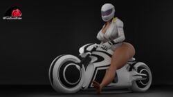 1girls 3d blonde_hair fortnite futasunstrider motorcycle tagme thick_thighs whiteout_(fortnite)