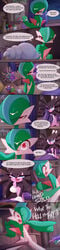 absurd_res angry bed bedroom bodily_fluids breasts comic cum cum_everywhere cum_in_pussy cum_inside cum_on_body cum_on_breasts cum_on_face cum_on_self dialogue duo english_text female furniture gallade genital_fluids genitals gothitelle hi_res humanoid long_image male masterploxy messy mirror nintendo nipples penis pokémon_(species) pokemon pokemon_(species) tall_image text video_games wine_bottle wine_glass