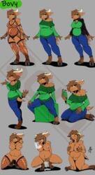 absurd_res alternate_outfit anthro bovid bovine bovy breasts cattle ejaculation eyewear female finger_fuck fingering fishnet glasses hi_res mammal masterzoroark666 model_sheet multiple_poses nipples nude orgasm outfits pose pussy pussy_juice telegram vaginal_penetration