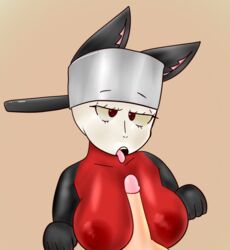 anonymous_artist anthro breasts cooking_pot duo ears_through_headwear female genitals hi_res human humanoid_genitalia humanoid_penis male mammal open_mouth paizuri penis sex shaded simple_background titjob tongue tongue_out viventem