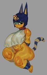 1girls animal_crossing ankha anthro ass big_ass big_breasts breasts female huge_ass maotthat navel nintendo solo thick_thighs villainmouse wide_hips