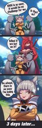 animal_humanoid anthro big_breasts breasts bulge coco_(picturd) comic english_text erection felid felid_humanoid feline feline_humanoid female genitals gynomorph hi_res huge_breasts human humanoid intersex lagomorph leporid male mammal mammal_humanoid nia nia_(xenoblade) nintendo no_nut_november penis picturd rabbit speech_bubble text tongue tongue_out xenoblade_(series) xenoblade_chronicles_2