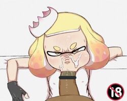 1futa 1girls angry angry_facial angry_fellatio black_gloves blush censored cephalopod cephalopod_humanoid cheek_bulge couch crown cum cum_on_face dark_skin facial fellatio female female_only fingerless_gloves futa_on_female futanari gloves humanoid inkling marina_(splatoon) nintendo nipple_bulge nuranura-san octoling octopus octopus_girl pearl_(splatoon) penis pov solo_focus splatoon splatoon_2 squid squid_girl tagme tentacle tentacle_hair white_background white_topwear yuri