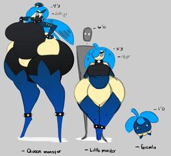 age_difference anthro bounsweet character_sheet dongwongtang fat glasses height_difference huge_ass huge_breasts hyper_bimbo nintendo original_character overweight plant pokemon pokemon_sm slightly_chubby steenee text thick_thighs tsareena