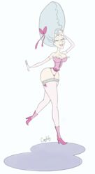 1girls animaniacs animaniacs_(2020) beauty_mark big_breasts blue_eyes breasts cleavage copykaty corset gloves high_heels marie_antoinette marie_antoinette_(animaniacs) panties pink_lipstick smile solo solo_female thighhighs underwear warner_brothers