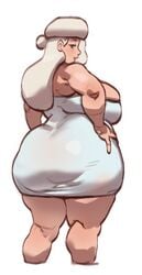 1girls alternate_breast_size ass ass_in_dress big_ass big_breasts breasts busty butt chubby curvy dress fat female huge_ass huge_breasts light-skinned_female long_hair melony_(pokemon) milf pawg pokemon pokemon_ss skin_tight skindentation slightly_chubby solo thick_thighs tod0231 venus_body voluptuous white_hair wide_hips