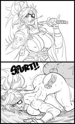 baiken bb_(baalbuddy) cum cum_in_pussy cum_in_uterus cum_inside dark-skinned_male defeated guilty_gear instant_loss_2koma monochrome muscular_female rape tagme two_panel_image very_high_resolution white_background x-ray