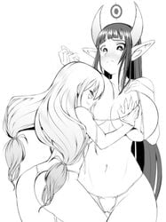 2girls belly bikini black_and_white demon_girl demon_horns huge_breasts long_hair original_characters pointy_ears size_difference star_butterfly star_vs_the_forces_of_evil straight_hair voluptuous xxangeluciferxx yuri