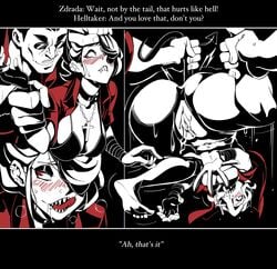 2020 big_ass big_breasts demon_girl domination helltaker helltaker_(character) maledom masochism nisego pussy_juice thick_thighs wet wet_pussy wide_hips zdrada_(helltaker)