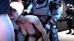 bathroom cheopsfm cora_harper crying_with_eyes_open deepthroat forced_oral handjob long_hair mascara mascara_tears mass_effect_andromeda oral rape runny_makeup short_hair throat_bulge white_hair