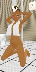 1girls 2022 dark-skinned_female harriet_bree hawk_of_toma mikumikudance mmd rwby towel white_hair