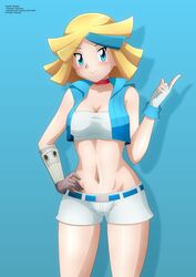 1girls 2010s blonde_hair blue_eyes blue_eyes_(pokemon) blush breasts clothes female female_only gloves hand_on_hip human human_only light-skinned_female light_skin long_hair looking_at_viewer nintendo only_female pokemon pokemon_ranger pokemon_ranger:_guardian_signs smile zel-sama