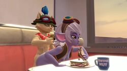 1boy 1boy1girl 1girls 3d animated backdoor_style breakfast diner drinking eating eating_during_sex eating_food food jayhog1992 league_of_legends morning no_sound public public_sex riot_games sandwich source_filmmaker teemo tristana video yordle