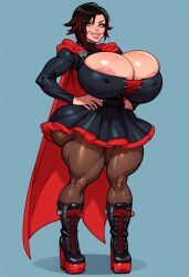 1girls ai_generated alternate_breast_size bimbo breasts female female_only hyper_breasts ptriot_arc ruby_rose rwby solo